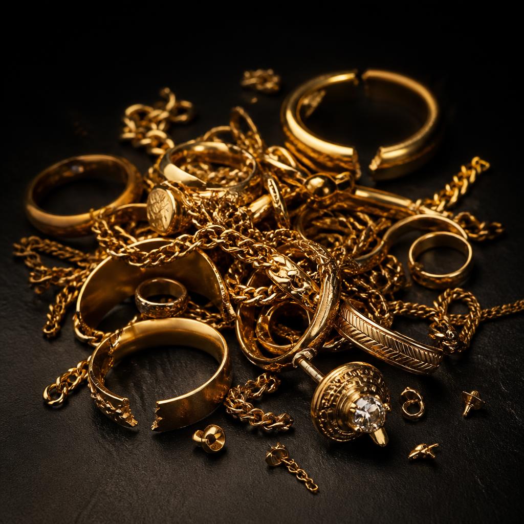 Ouro quebrado de ouro avaliadas na Multimetais
